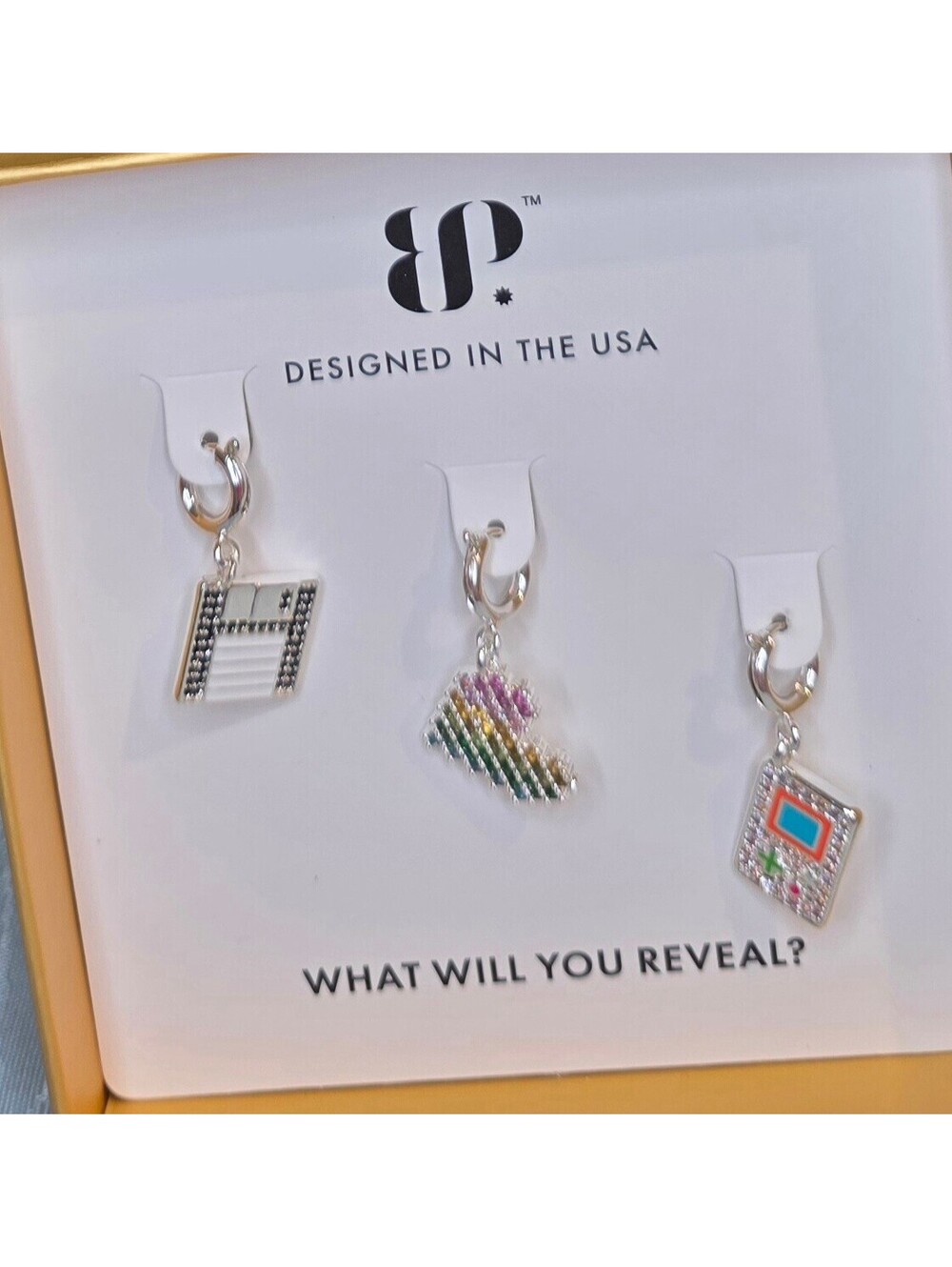 BP. Y2K Memories Cubic Zirconia Silver Plated Charm Set